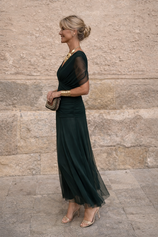MAËLLE – Robe longue au toucher soyeux – Noria Paris