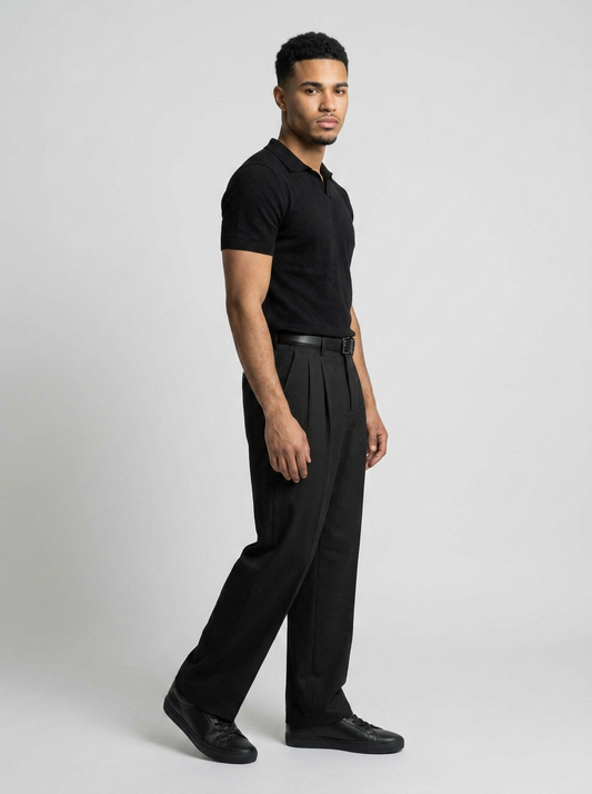 NOAH – Pantalon droit structuré à plis