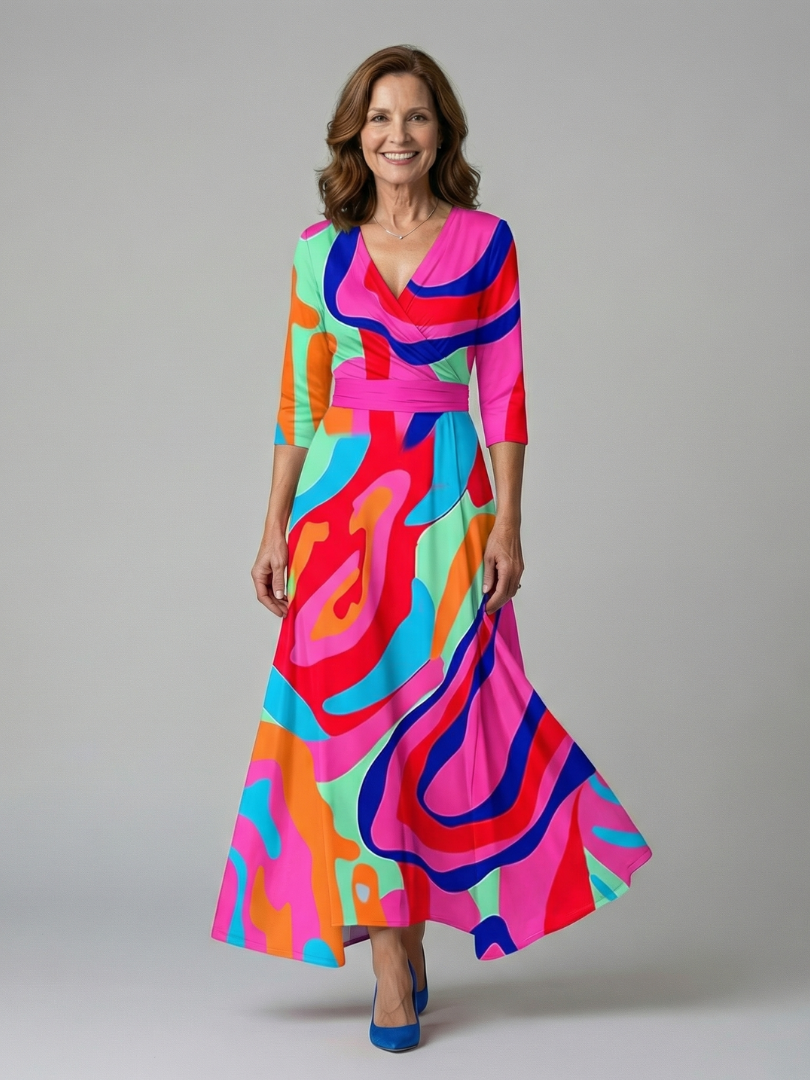 NATHALIE – Robe midi au toucher soyeux – Noria Paris