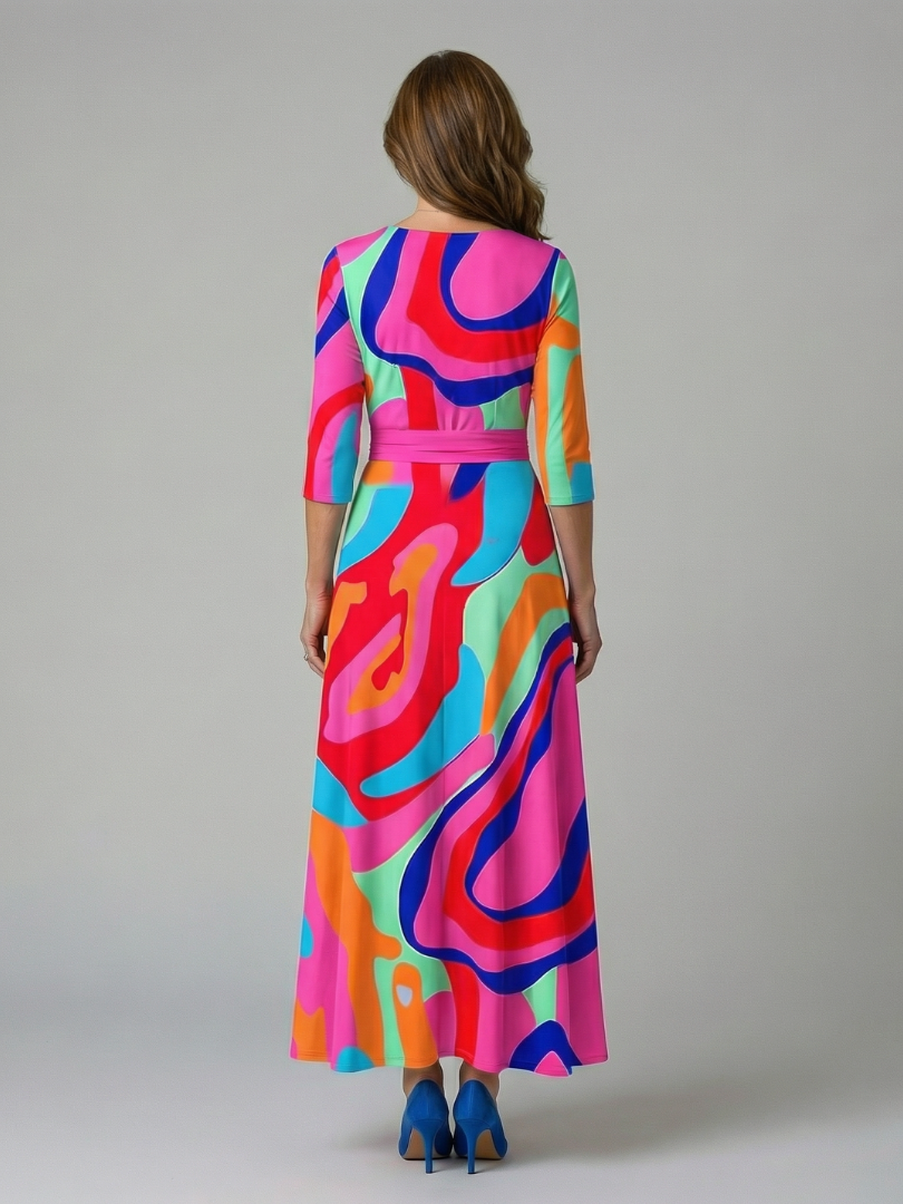 NATHALIE – Robe midi au toucher soyeux – Noria Paris