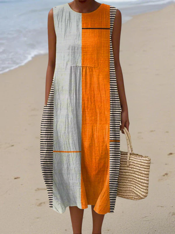 May | Robe midi à blocs de couleurs