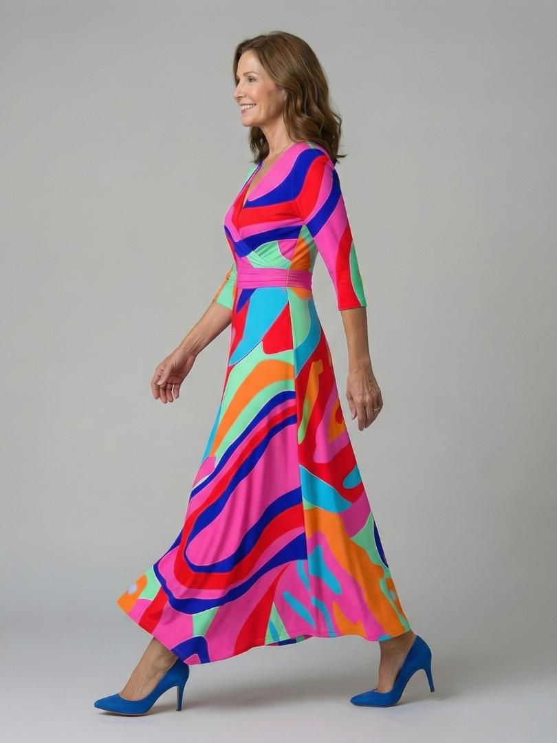 NATHALIE – Robe midi au toucher soyeux – Noria Paris