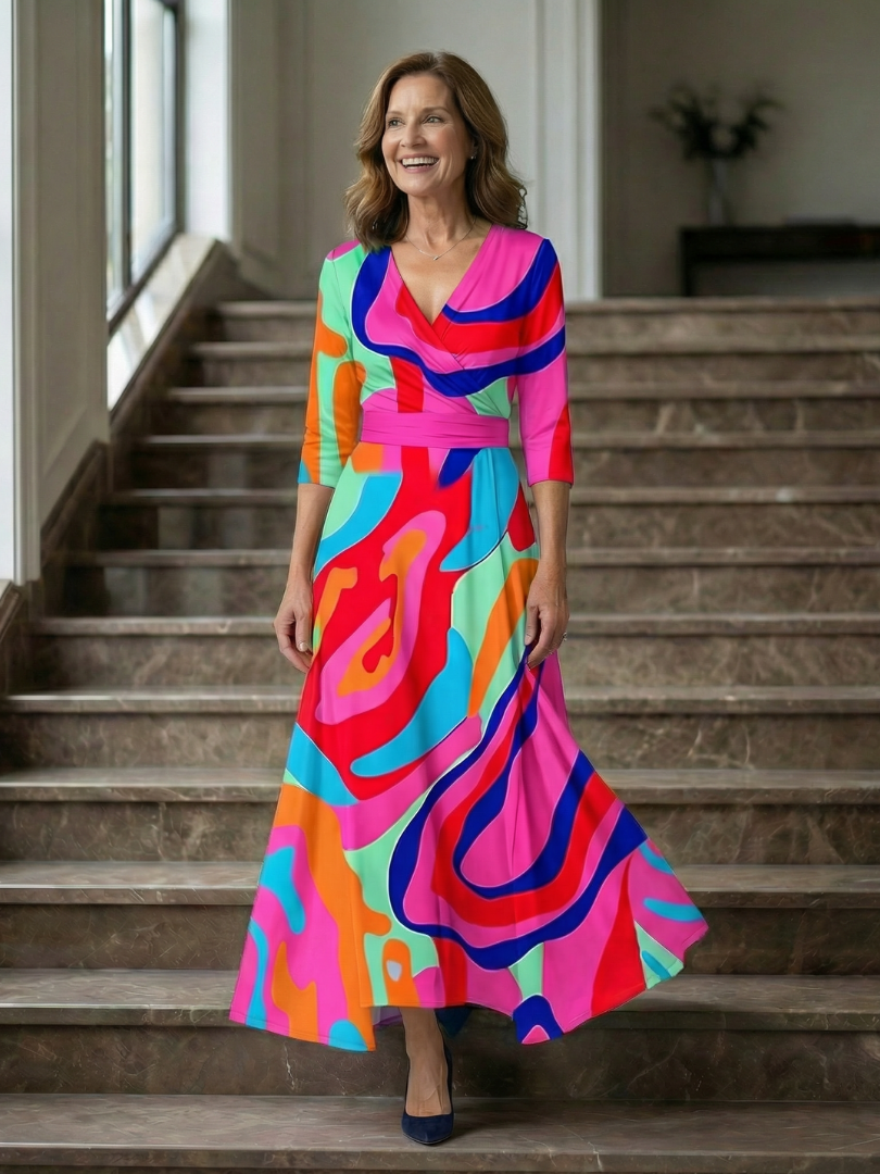 NATHALIE – Robe midi au toucher soyeux – Noria Paris