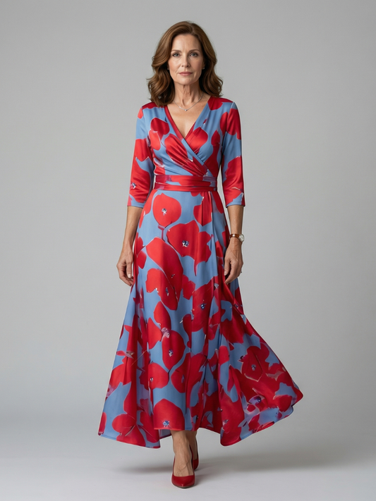 NATHALIE – Robe midi au toucher soyeux – Noria Paris