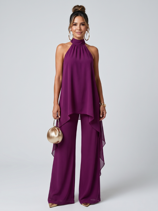 NORIA | Conjunto de túnica asimétrica y pantalón de pernera ancha