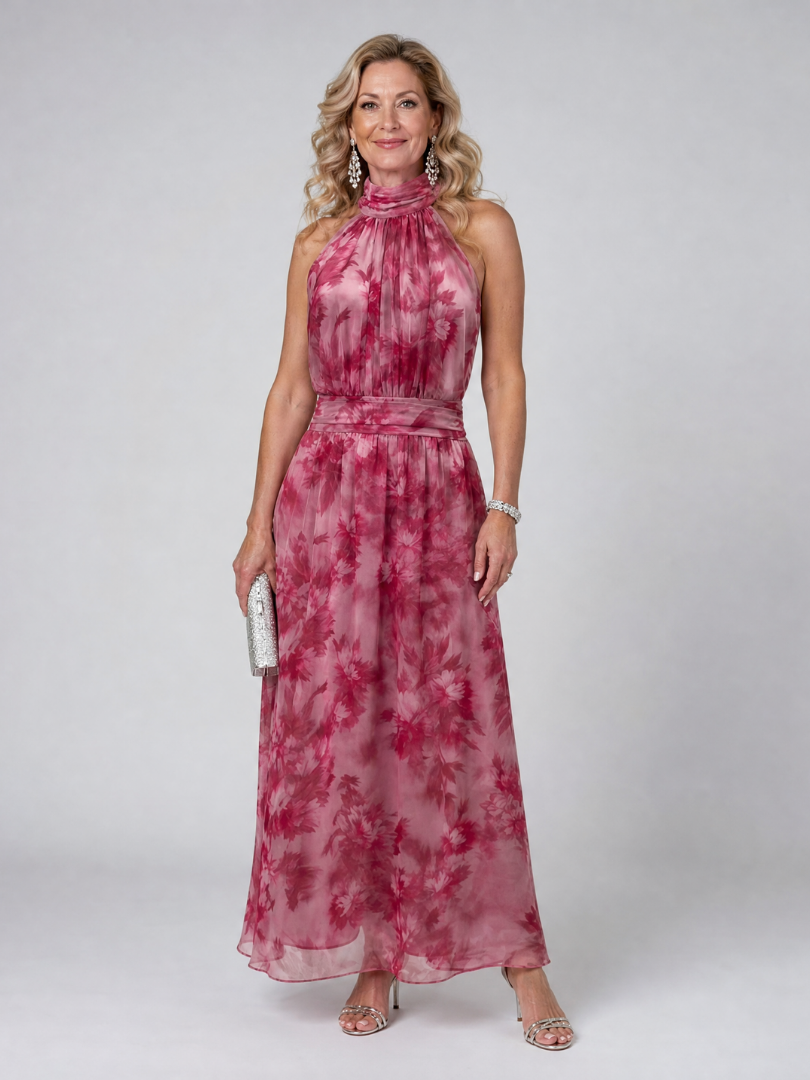 NORIA | Vestido de largo medio con escote al cuello