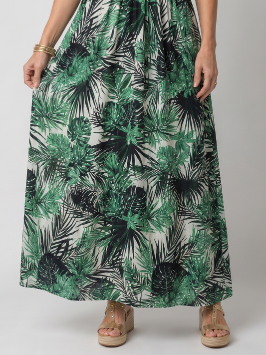 NORIA | Vestido de largo medio sin mangas con estampado floral