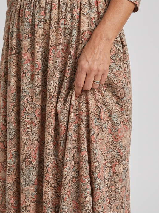 NORIA | Vestido de largo medio retro de manga tres cuartos