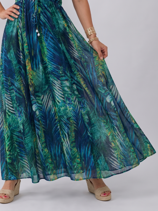 NORIA | Vestido de largo medio sin mangas con cintura imperio