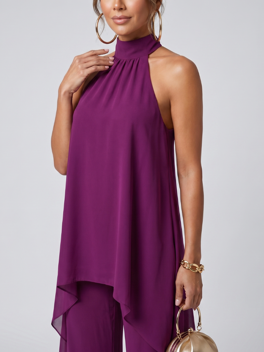 NORIA | Conjunto de túnica asimétrica y pantalón de pernera ancha