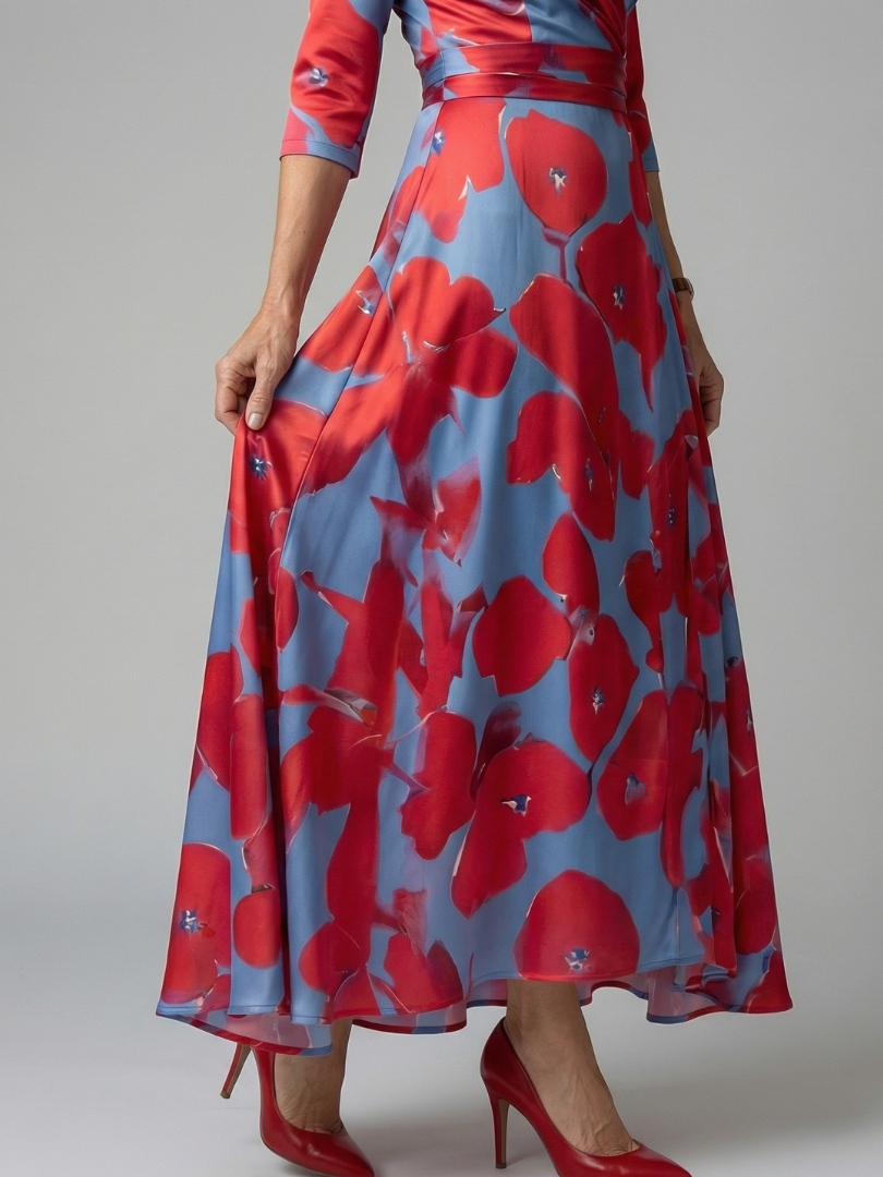 NATHALIE – Robe midi au toucher soyeux – Noria Paris