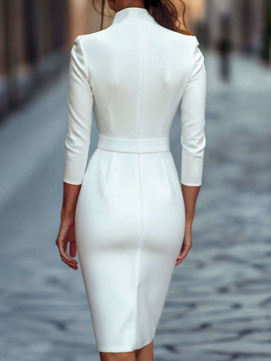 THALIA – Robe midi au toucher soyeux – Noria Paris
