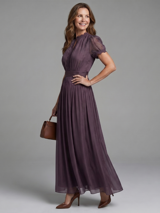 NORIA | Vestido largo con cintura fruncida y aberturas