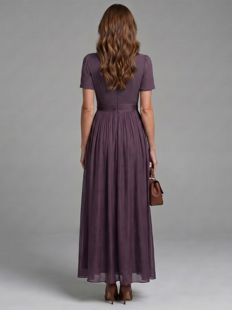NORIA | Vestido largo con cintura fruncida y aberturas