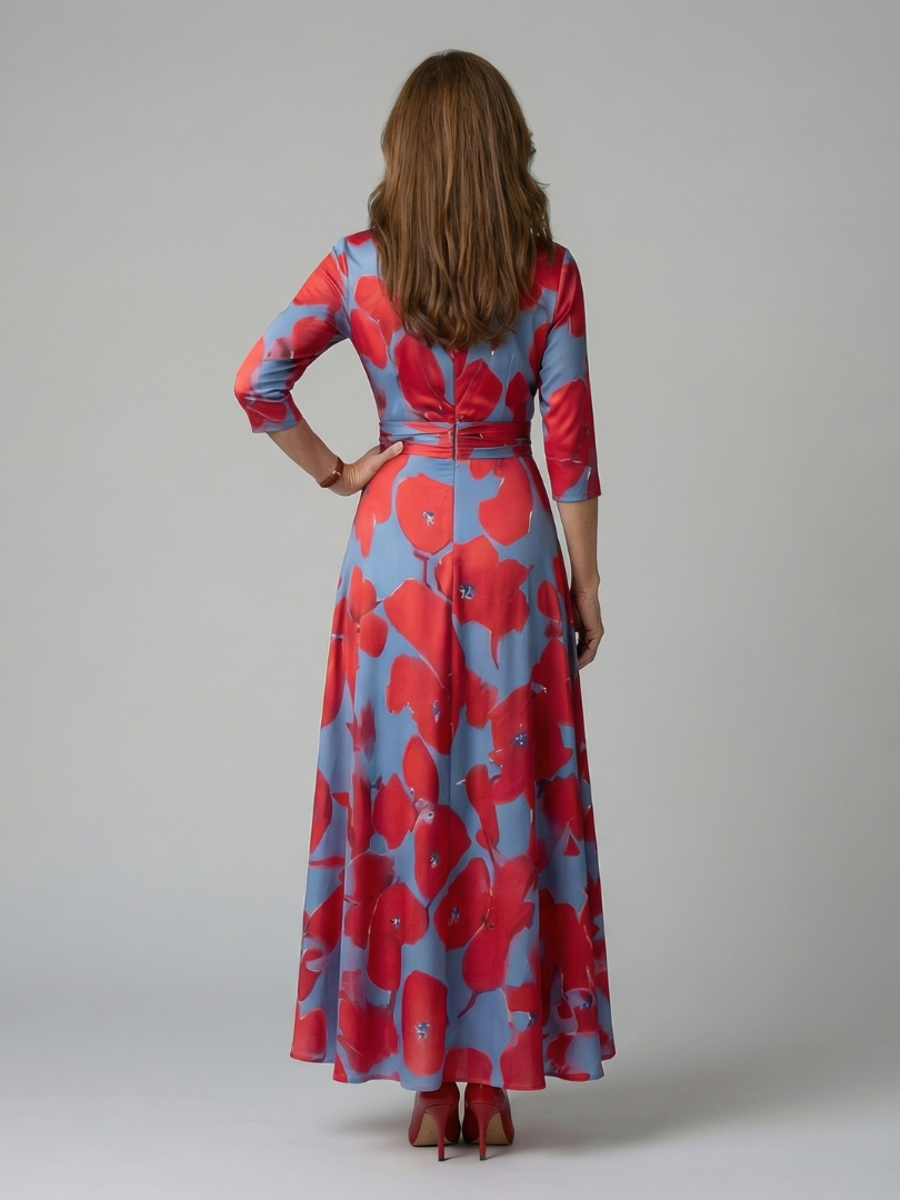 NATHALIE – Robe midi au toucher soyeux – Noria Paris