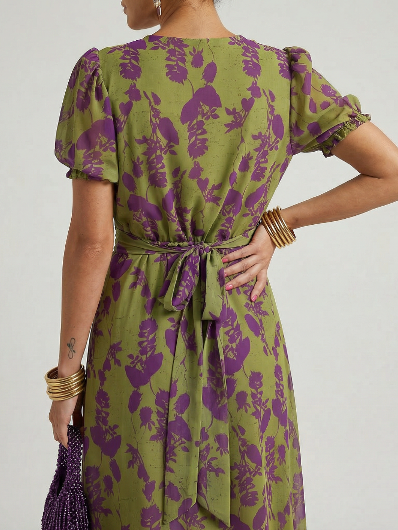 NORIA | Vestido de largo medio floral de corte relajado