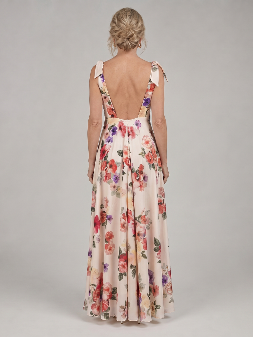 NORIA | Vestido largo sin mangas con falda fluida