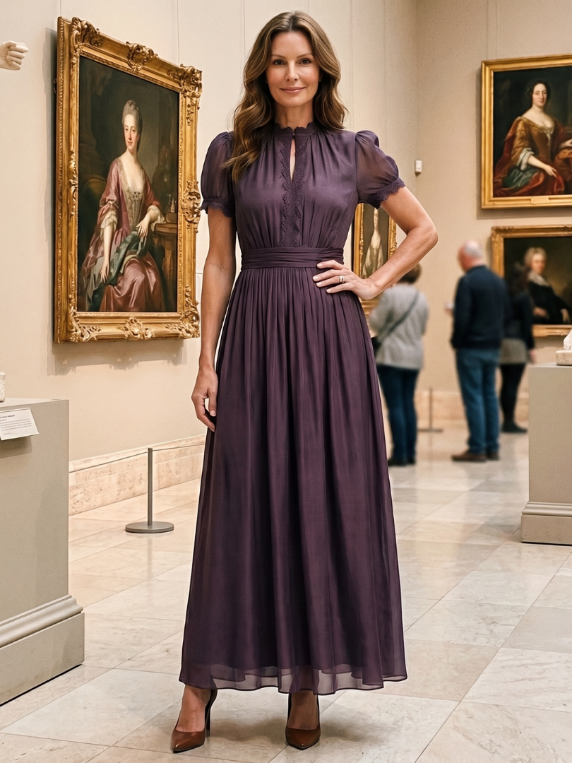 NORIA | Vestido largo con cintura fruncida y aberturas