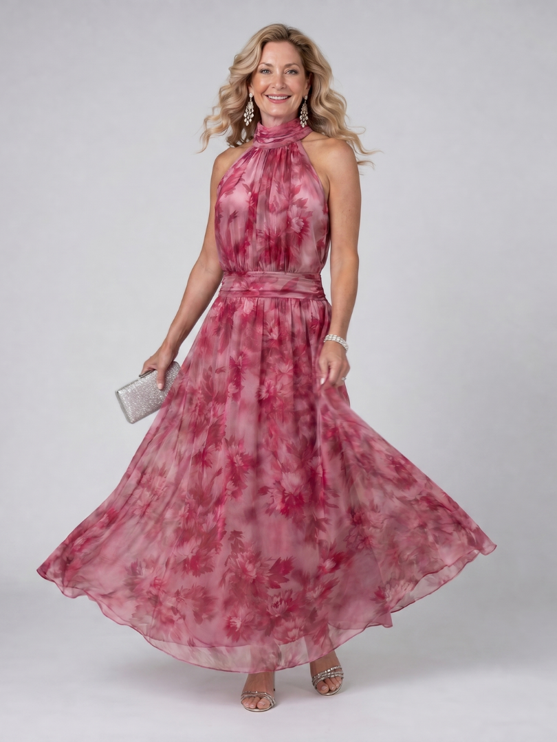 NORIA | Vestido de largo medio con escote al cuello