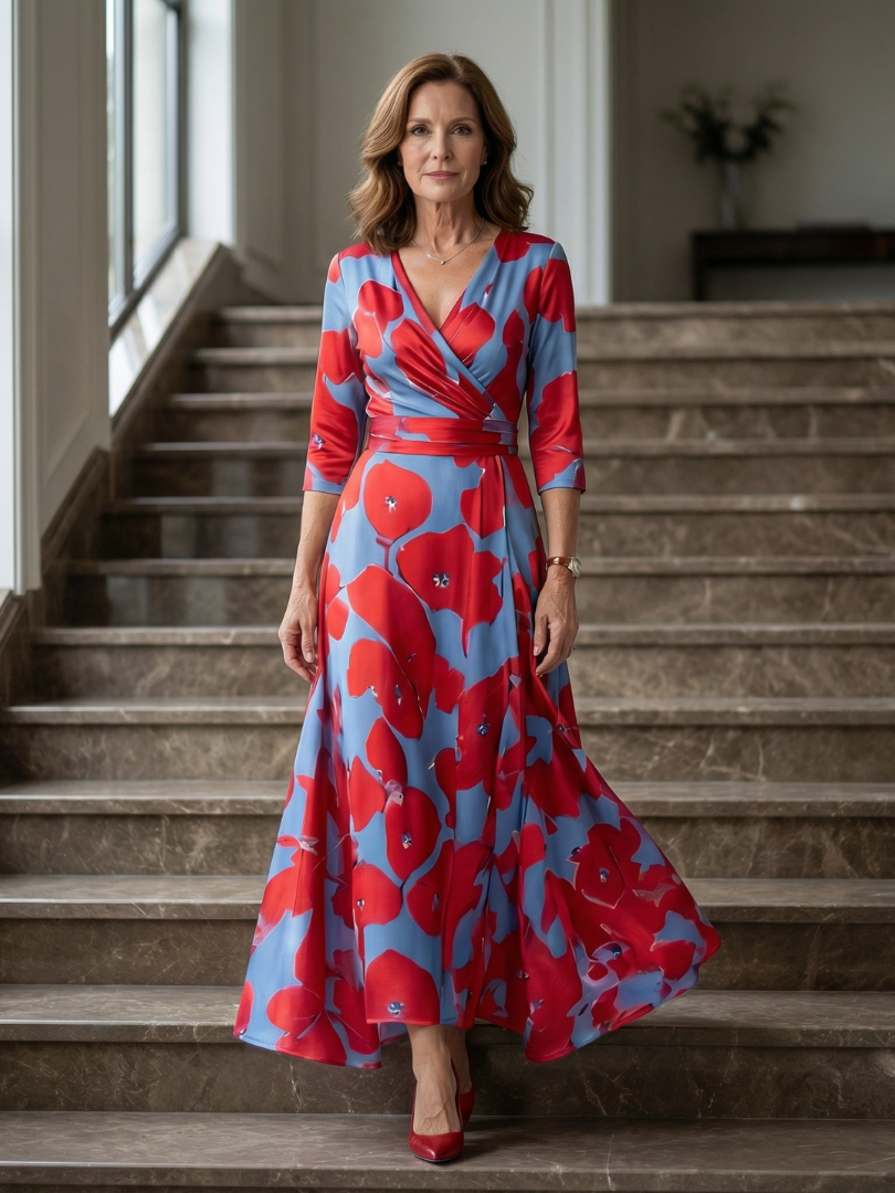 NATHALIE – Robe midi au toucher soyeux – Noria Paris