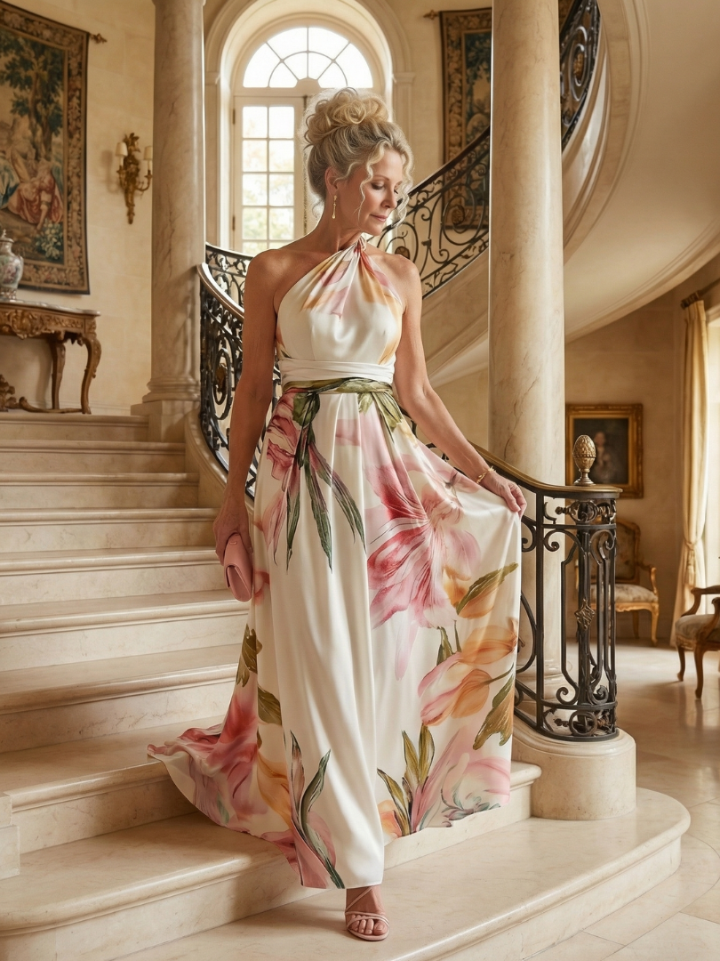 NORIA | Vestido largo floral fluido