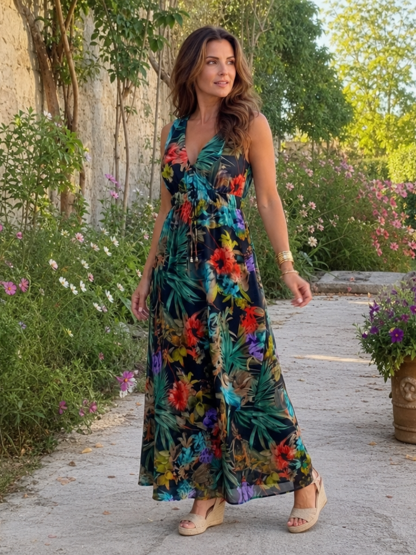 NORIA | Vestido de largo medio sin mangas con cintura imperio