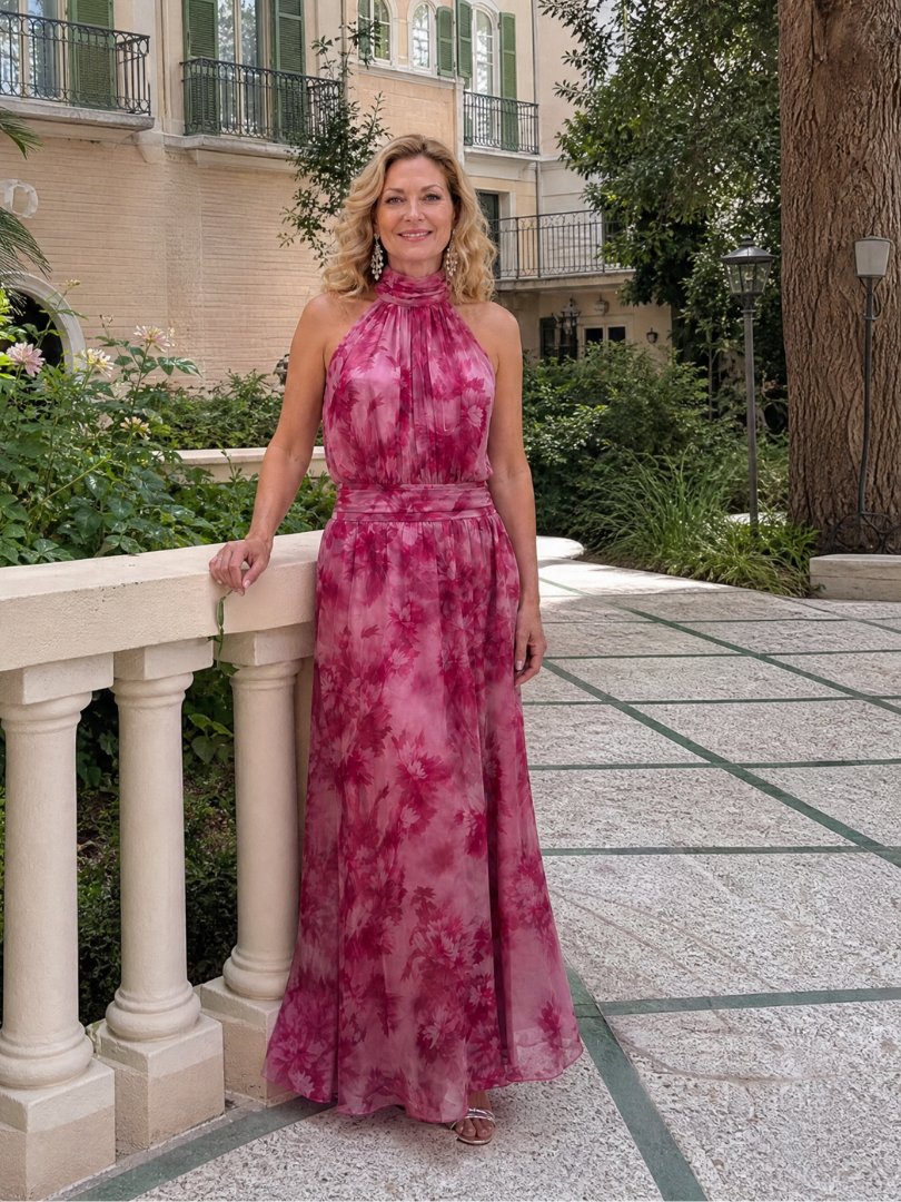 NORIA | Vestido de largo medio con escote al cuello