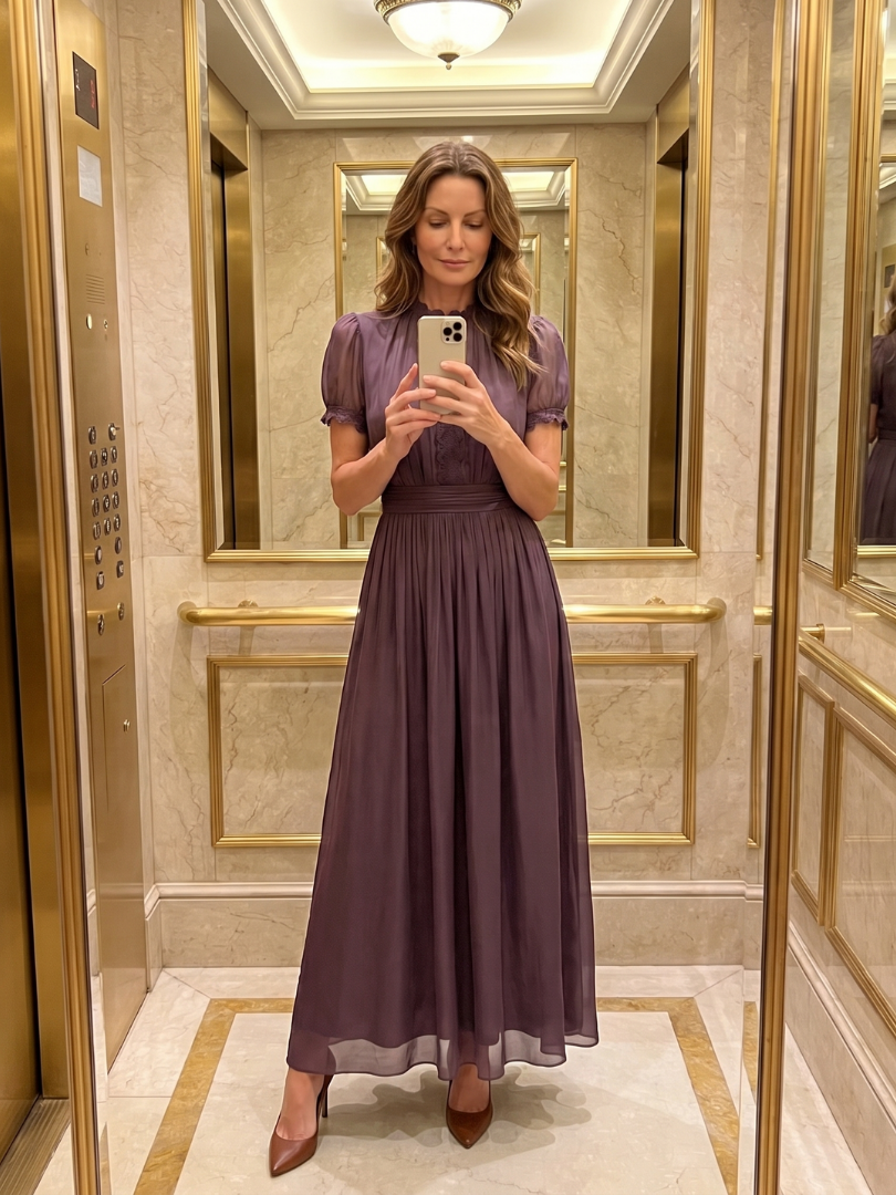 NORIA | Vestido largo con cintura fruncida y aberturas