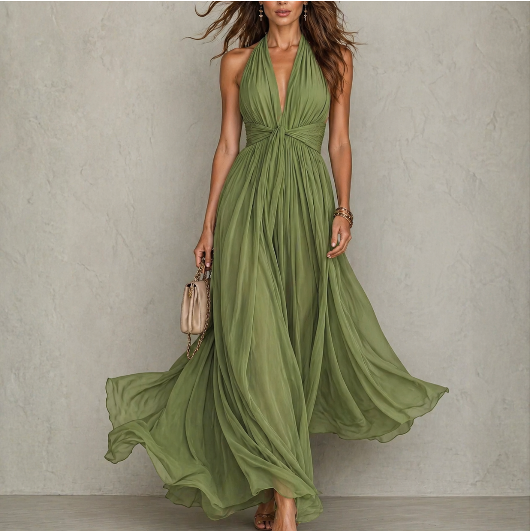 ZÉLIE – Robe longue au toucher soyeux – Noria Paris