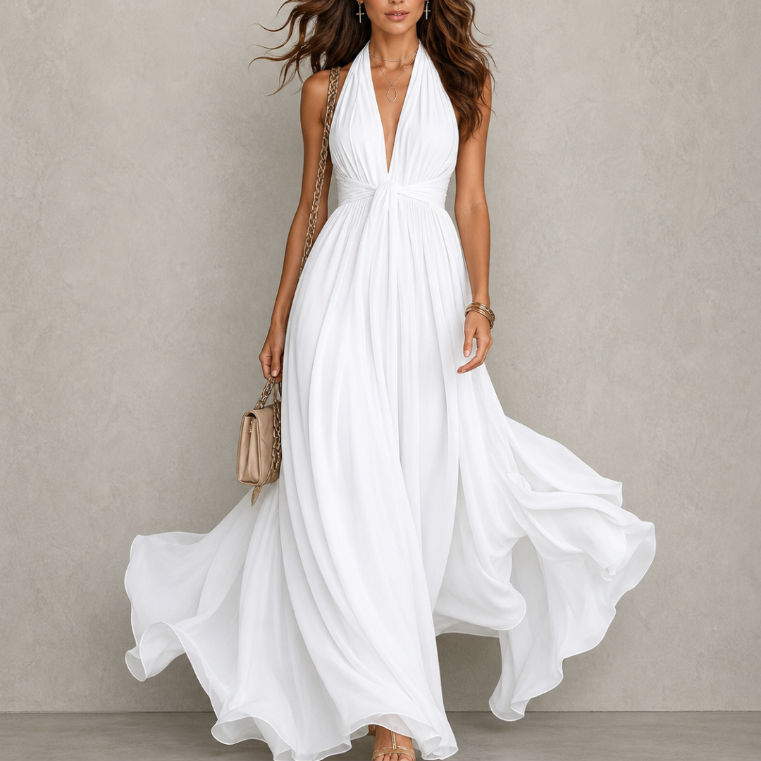 ZÉLIE – Robe longue au toucher soyeux – Noria Paris