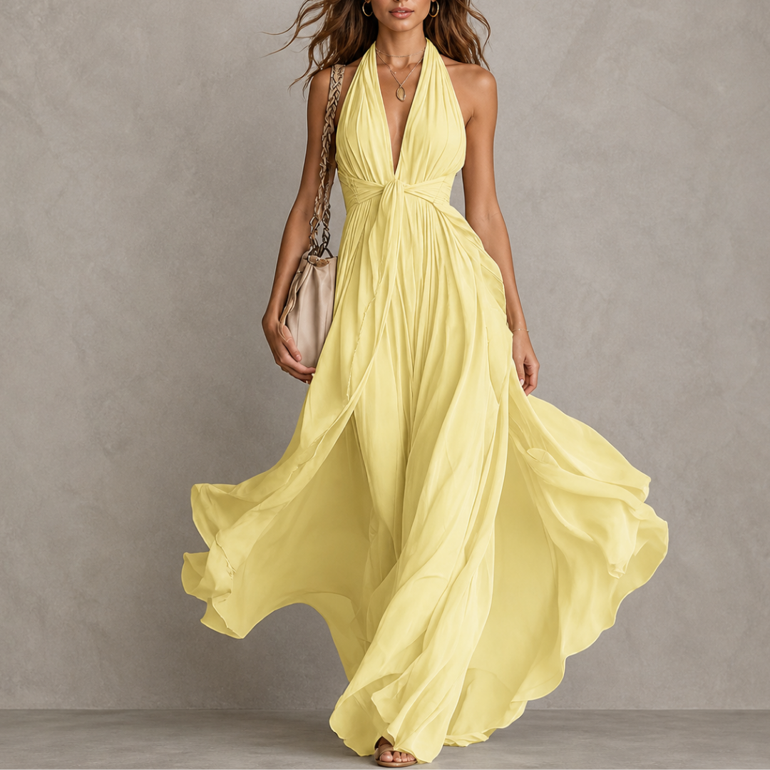 ZÉLIE – Robe longue au toucher soyeux – Noria Paris