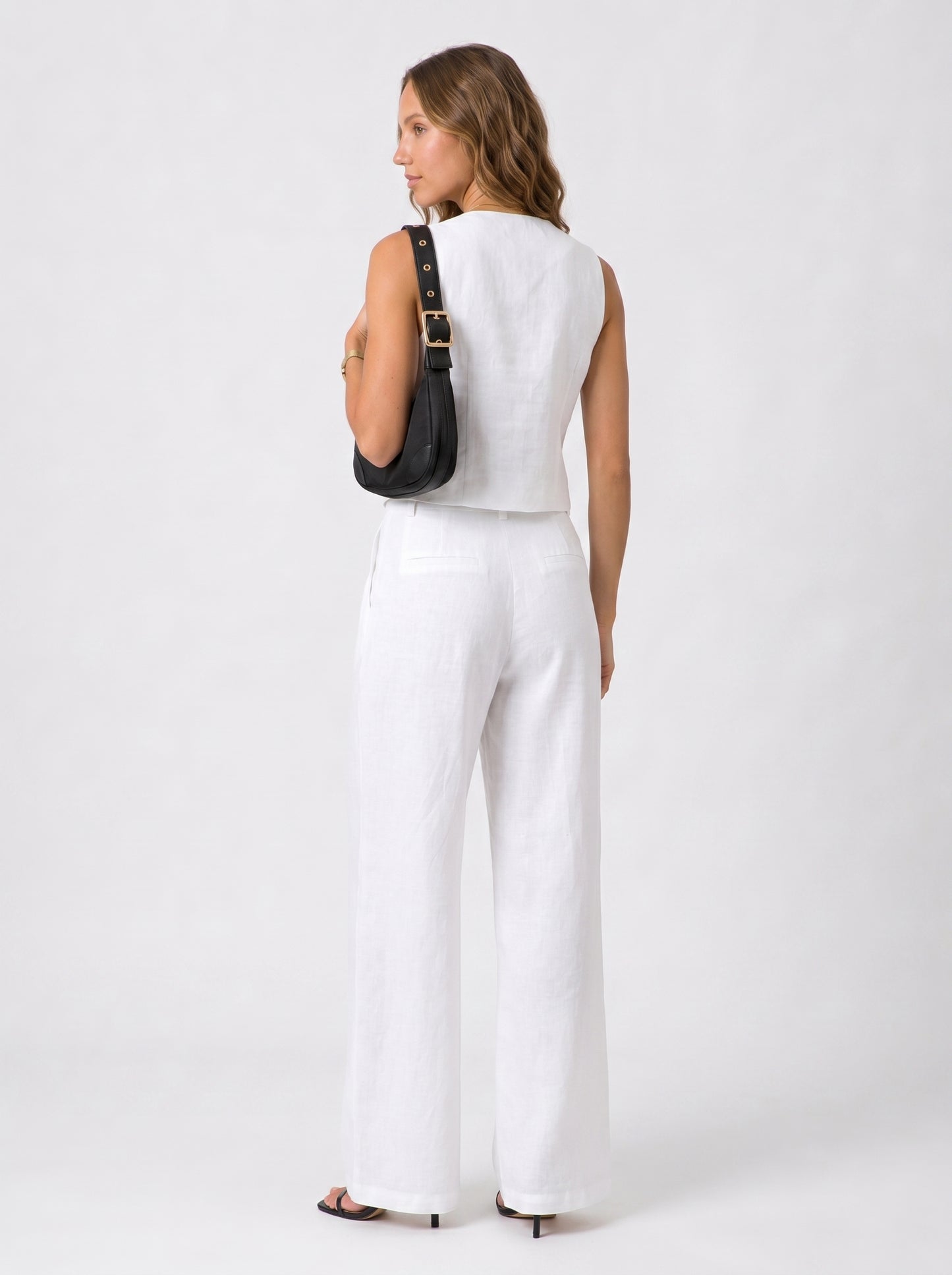 MAËLLE – Ensemble gilet et pantalon blanc