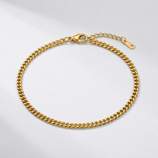 NORIA | Tobillera de cadena cubana — Dorado