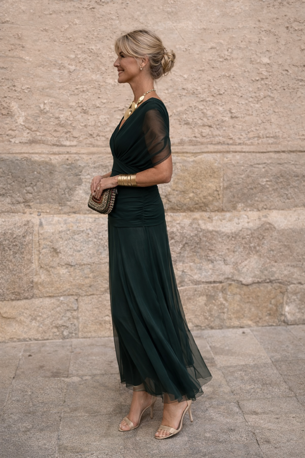MAËLLE – Robe longue au toucher soyeux – Noria Paris