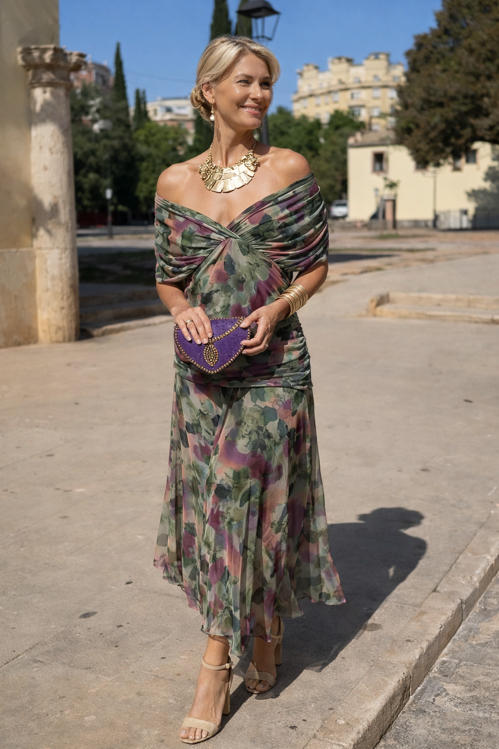 MAËLLE – Robe longue au toucher soyeux – Noria Paris
