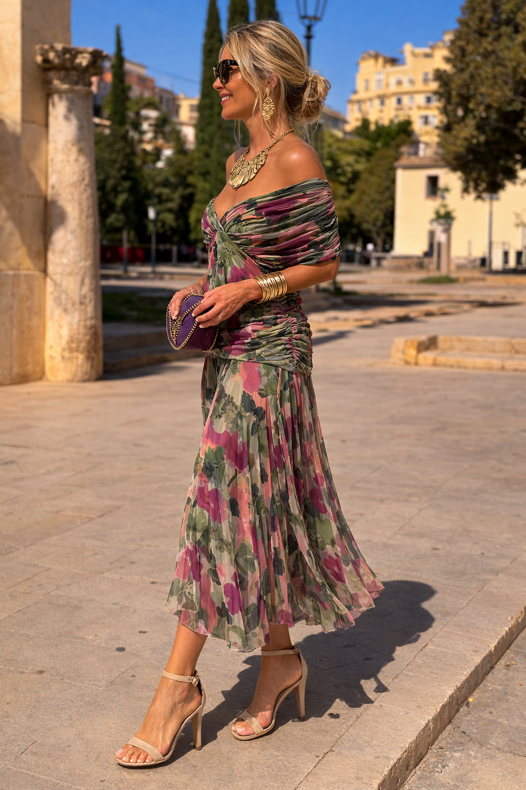MAËLLE – Robe longue au toucher soyeux – Noria Paris
