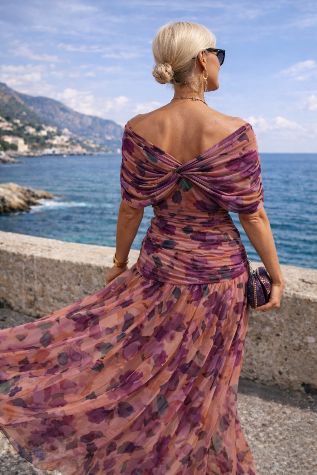 MAËLLE – Robe longue au toucher soyeux – Noria Paris