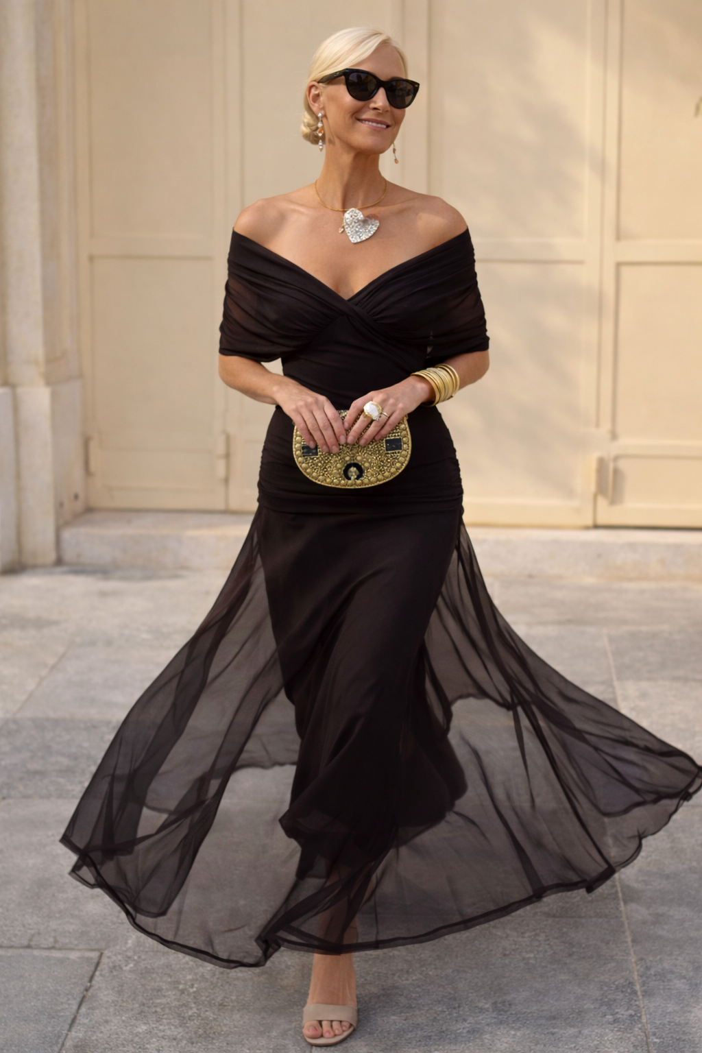 MAËLLE – Robe longue au toucher soyeux – Noria Paris