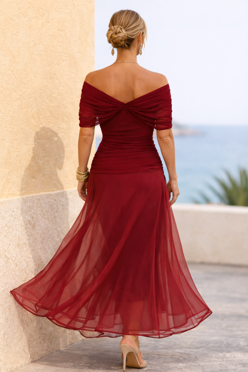MAËLLE – Robe longue au toucher soyeux – Noria Paris