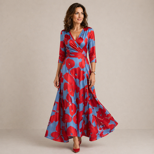 NATHALIE – Robe midi au toucher soyeux – Noria Paris