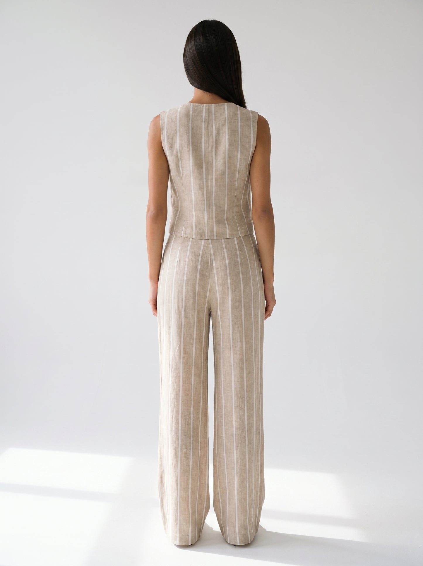 SIENNA – Ensemble rayé gilet et pantalon