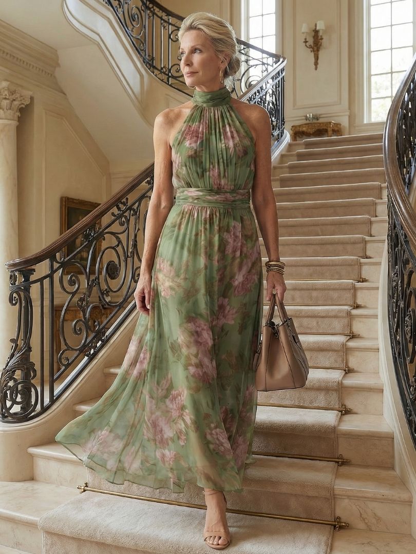 NORIA | Vestido de largo medio fruncido con espalda descubierta