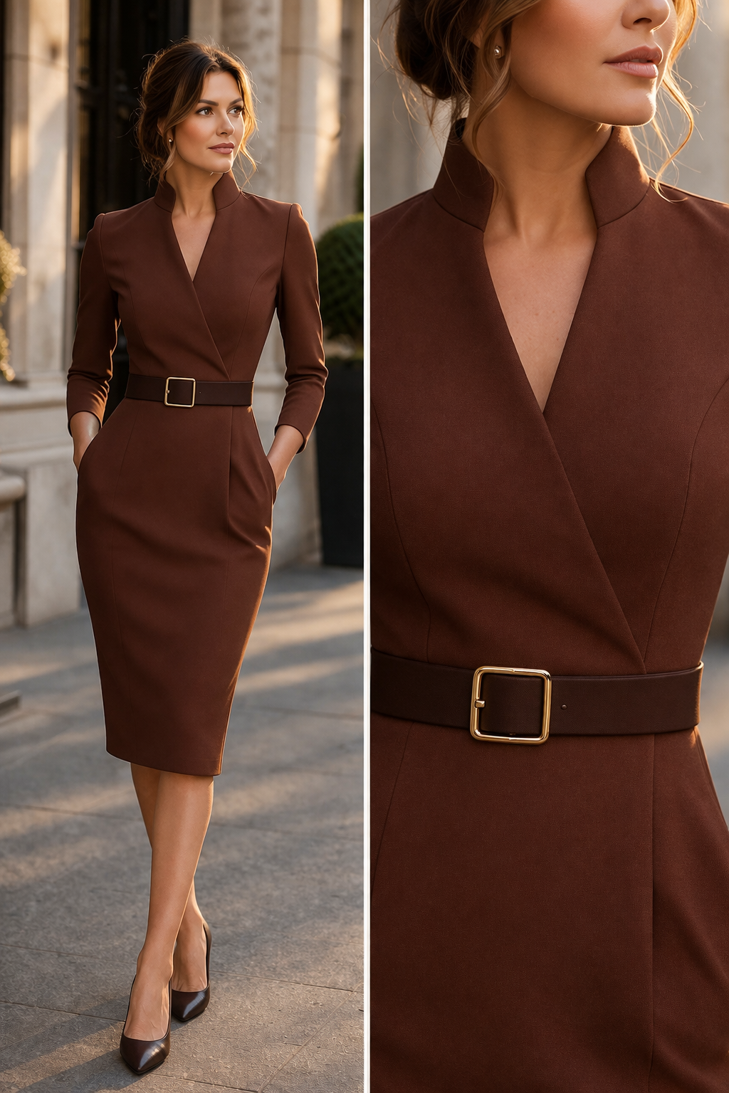 THALIA – Robe midi au toucher soyeux – Noria Paris