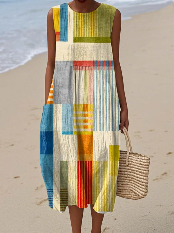 Eve | Robe midi géométrique