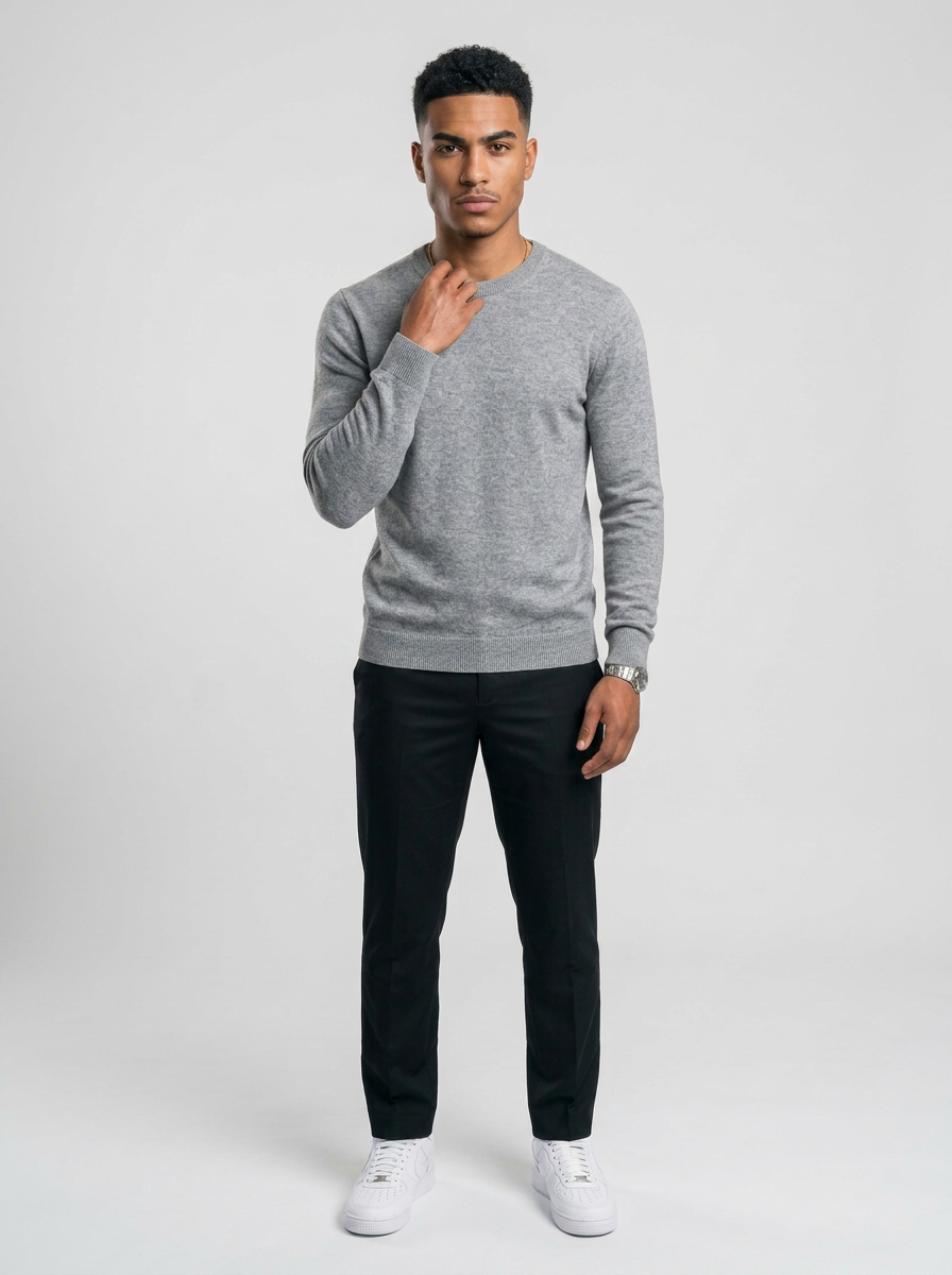 MATHIS – Pull ajusté en maille fine col rond