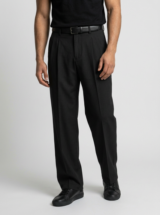 NOAH – Pantalon droit structuré à plis