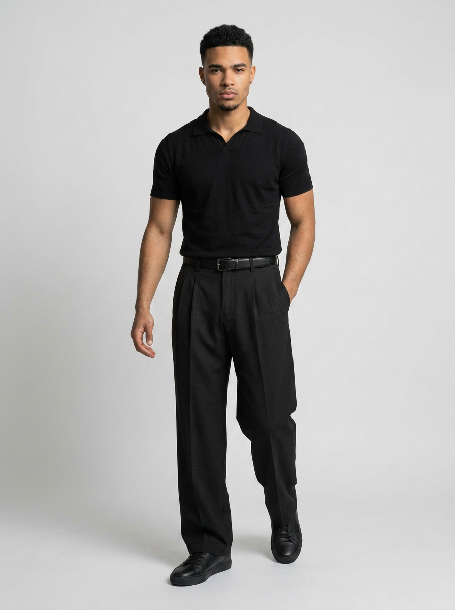 NOAH – Pantalon droit structuré à plis